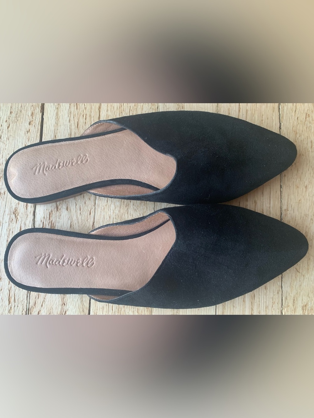 Madewell Black Suede Pointed Toe Slide Mules 6 1/2